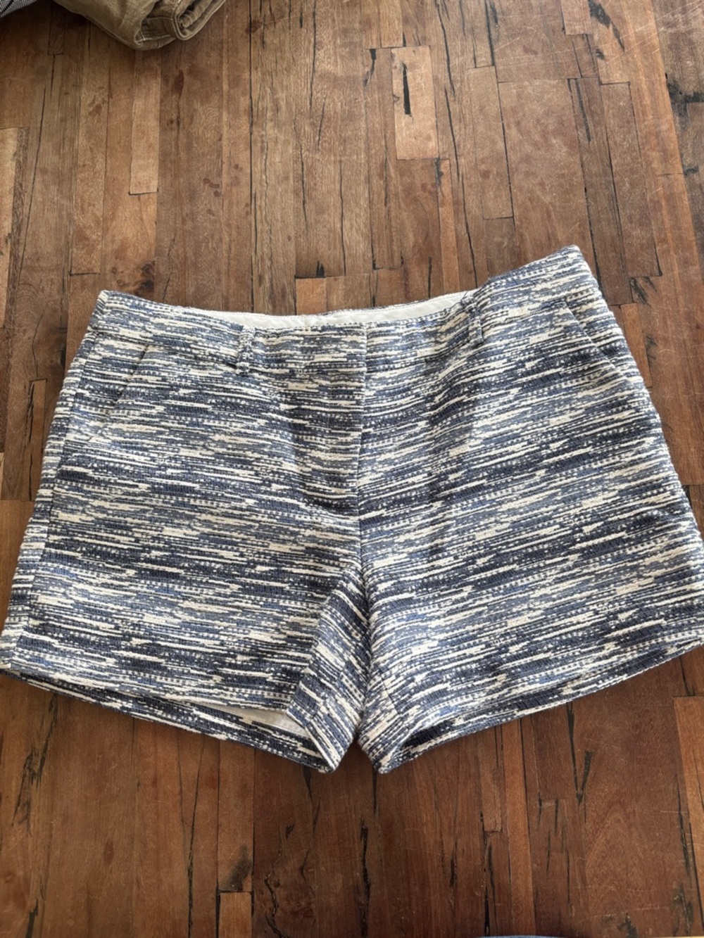 Katherine Barclay Blue and White Textured Shorts